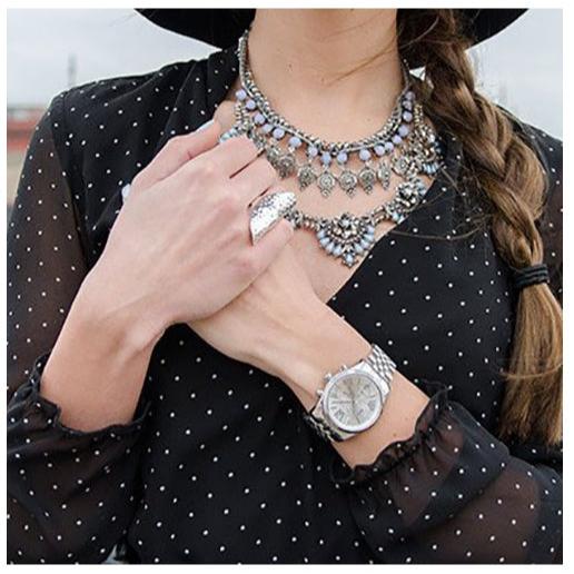  Shop Authentic Michael Kors Lexington Silver Dial Silver Steel Strap Watch for Women - MK5555 - Luxxuri