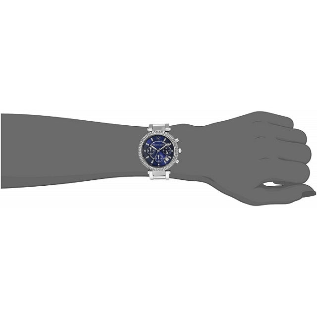  Shop Authentic Michael Kors Parker Chronograph Blue Dial Silver Steel Strap Watch for Women - MK6117 - Luxxuri