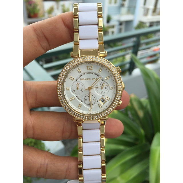  Shop Authentic Michael Kors Parker White Dial Two Tone Steel Strap Watch for Women - MK6119 - Luxxuri