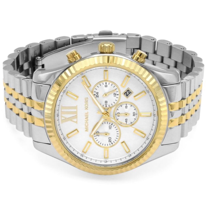  Shop Authentic Michael Kors Lexington Silver Dial Two Tone Steel Strap Watch for Men - MK8344 - Luxxuri