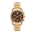  Shop Authentic Michael Kors Lexington Chronograph Brown Dial Gold Steel Strap Watch For Women - MK7276 - Luxxuri