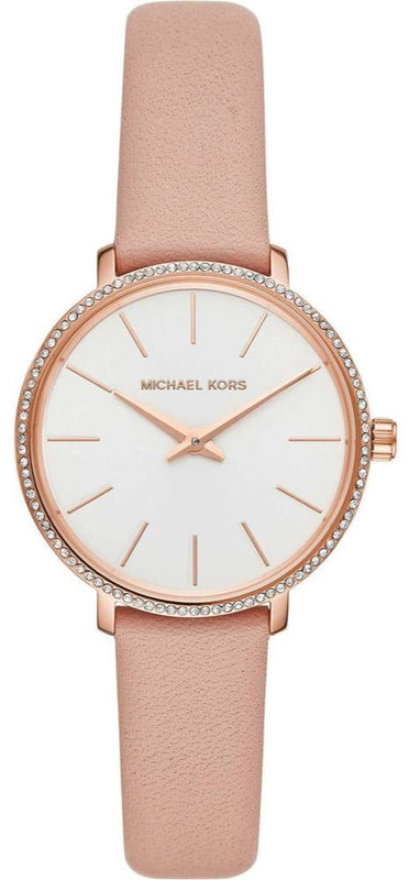  Shop Authentic Michael Kors Pyper Analog White Dial Pink Leather Strap Watch For Women - MK2803 - Luxxuri