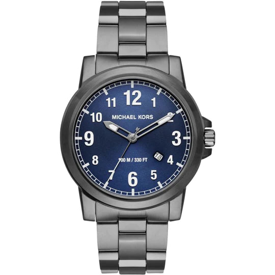  Shop Authentic Michael Kors Paxton Analog Blue Dial Grey Steel Strap Watch For Men - MK8499 - Luxxuri