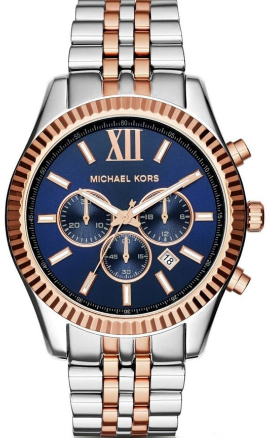  Shop Authentic Michael Kors Lexington Blue Dial Two Tone Steel Strap Watch for Men - MK8412 - Luxxuri