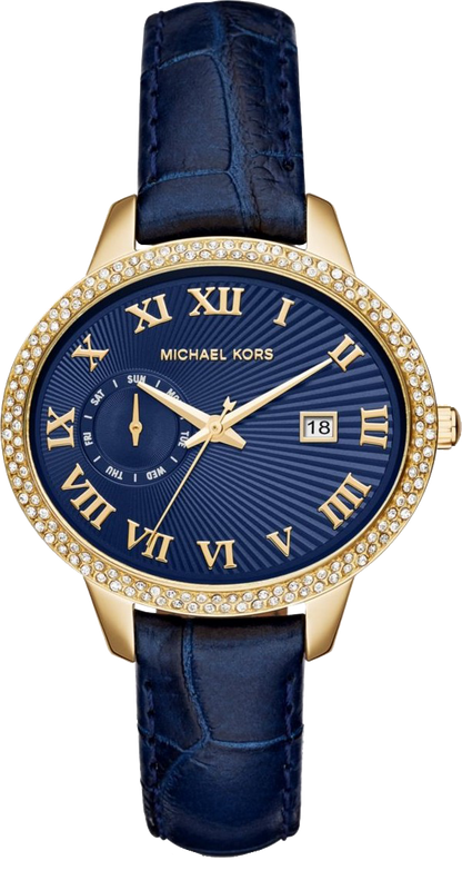  Shop Authentic Michael Kors Whitley Quartz Blue Dial Blue Leather Strap Watch For Women - MK2429 - Luxxuri