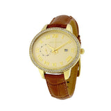  Shop Authentic Michael Kors Whitley Quartz Gold Dial Brown Leather Strap Watch For Women - MK2428 - Luxxuri