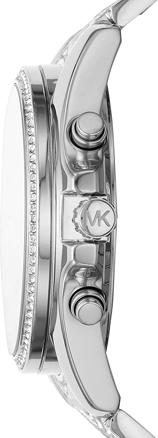 Michael Kors Whitney Chronograph Crystals Silver Dial Silver Steel Strap Watch For Women - MK6728