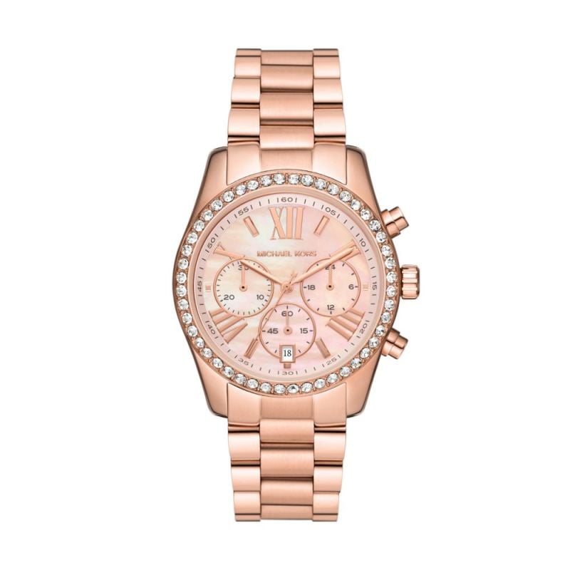  Shop Authentic Michael Kors Lexington Chronograph Rose Gold Dial Rose Gold Steel Strap Watch for Women - MK7242 - Luxxuri