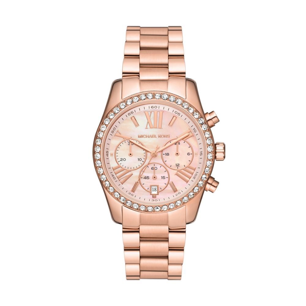  Shop Authentic Michael Kors Lexington Chronograph Rose Gold Dial Rose Gold Steel Strap Watch for Women - MK7242 - Luxxuri