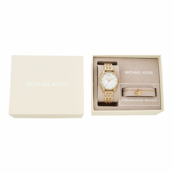  Shop Authentic Michael Kors Lexington Three Hand White Dial Gold Steel Strap Watch For Women - MK4492 - Luxxuri