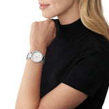  Shop Authentic Michael Kors Parker Three Hand Mother of Pearl White Dial Silver Steel Strap Watch For Women - MK4694 - Luxxuri