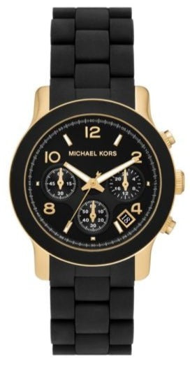  Shop Authentic Michael Kors Runway Chronograph Black Dial Black Silicone Strap Watch For Women - MK7385 - Luxxuri