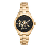  Shop Authentic Michael Kors Runway Quartz Black Dial Gold Steel Strap Watch For Women - MK6682 - Luxxuri