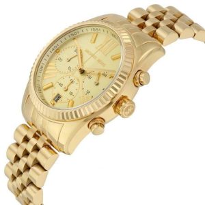  Shop Authentic Michael Kors Lexington Chronograph Gold Dial Gold Steel Strap Watch for Women - MK5556 - Luxxuri