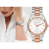  Shop Authentic Michael Kors Slim Runway White Dial Two Tone Watch for Women - MK3204B - Luxxuri