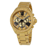  Shop Authentic Michael Kors Wren Chronograph Crystal Pave Gold Dial Gold Steel Strap Watch for Women - MK6095 - Luxxuri