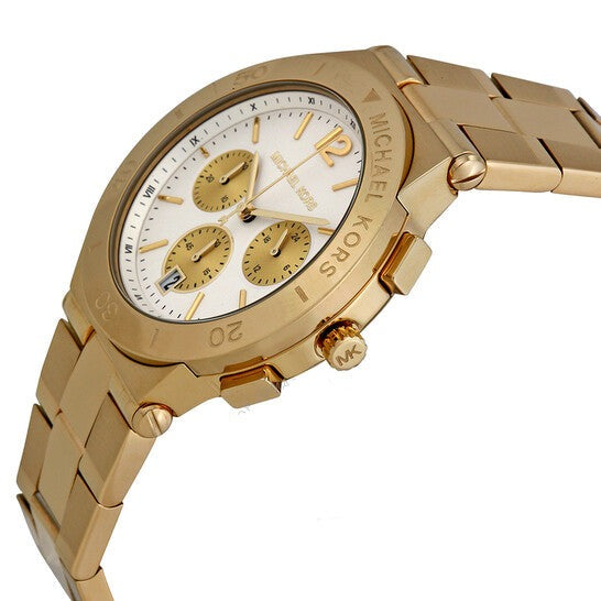  Shop Authentic Michael Kors Wyatt Chronograph White Dial Gold Steel Strap Watch For Women - MK5933 - Luxxuri