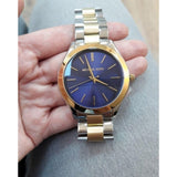  Shop Authentic Michael Kors Slim Runway Blue Dial Two Tone Steel Strap Watch for Women - MK3479 - Luxxuri