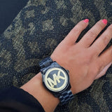  Shop Authentic Michael Kors Runway Black Dial Black Steel Strap Watch for Women - MK6057 - Luxxuri