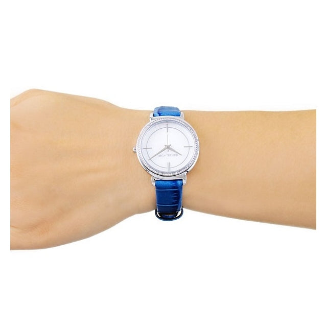  Shop Authentic Michael Kors Cinthia Mother of Pearl Dial Blue Leather Strap Watch for Women - MK2661 - Luxxuri