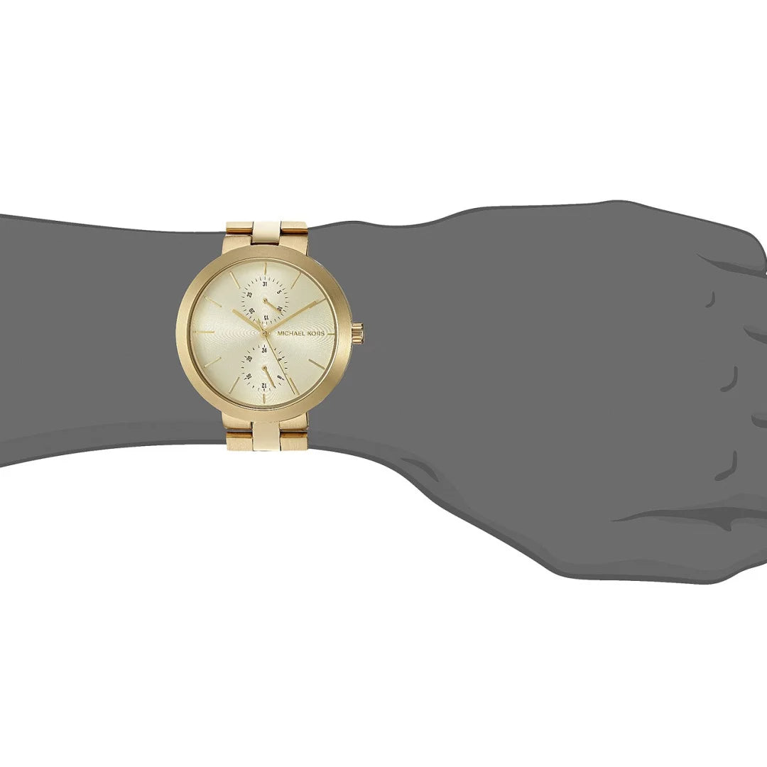  Shop Authentic Michael Kors Garner Quartz Gold Dial Gold Steel Strap Watch For Women - MK6408 - Luxxuri