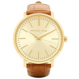  Shop Authentic Michael Kors Jaryn Quartz Gold Dial Brown Leather Strap Watch For Women - MK2496 - Luxxuri