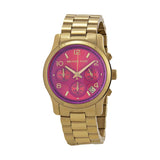  Shop Authentic Michael Kors Runway Iridescent Pink Dial Gold Steel Strap Watch for Women - MK5939 - Luxxuri