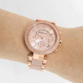 Michael Kors Parker Pink Dial Two Tone Steel Strap Watch for Women - MK5896