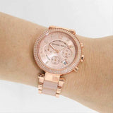  Shop Authentic Michael Kors Parker Pink Dial Two Tone Steel Strap Watch for Women - MK5896 - Luxxuri