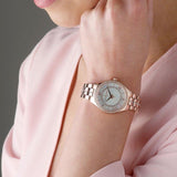 Shop Authentic Michael Kors Lauryn Mother of Pearl Dial Rose Gold Steel Strap Watch for Women - MK3716 - Luxxuri