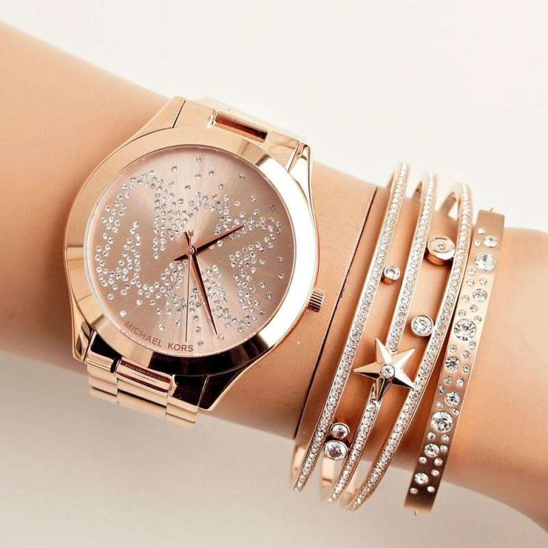  Shop Authentic Michael Kors Slim Runway Rose Gold Dial Rose Gold Steel Strap Watch for Women - MK3591 - Luxxuri