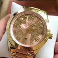  Shop Authentic Michael Kors Layton Rose Gold Dial Gold Stainless Steel Strap Watch for Women - MK6476 - Luxxuri