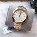  Shop Authentic Michael Kors Runway White Dial Two Tone Stainless Steel Strp Watch for Women - MK3204A - Luxxuri