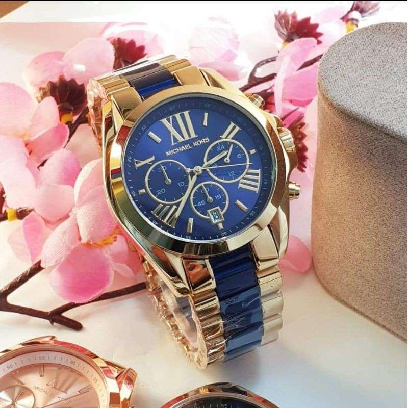  Shop Authentic Michael Kors Bradshaw Navy Blue Dial Two Tone Steel Strap Watch for Women - MK6268 - Luxxuri