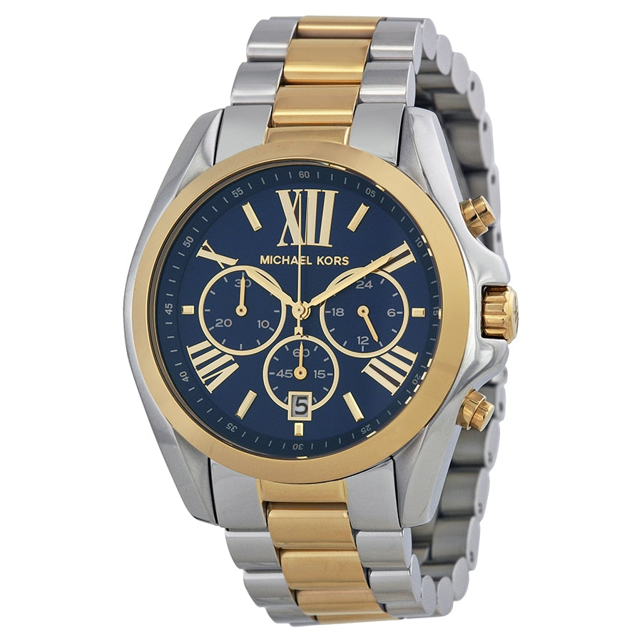 Michael Kors Bradshaw Blue Dial Two Tone Steel Strap Watch for Women - MK5976