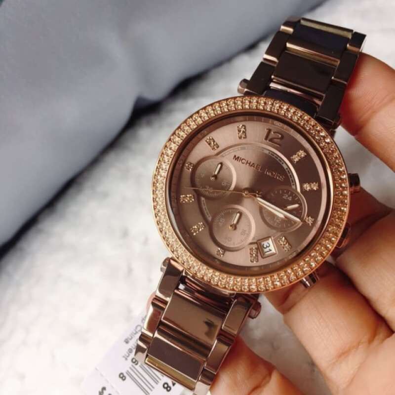  Shop Authentic Michael Kors Parker Chronograph Brown Dial Brown Steel Strap Watch For Women - MK5578 - Luxxuri