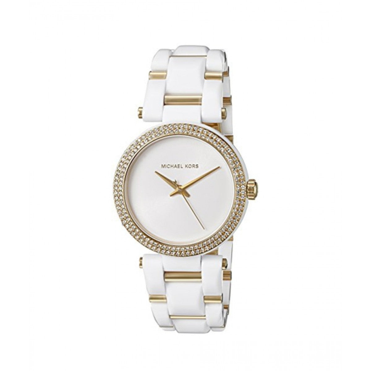 Michael Kors Delray Rose Gold Dial White Steel Strap Watch for Women - MK4315