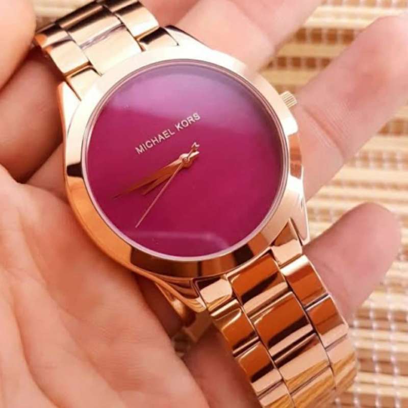  Shop Authentic Michael Kors Runway Pink Dial Rose Gold Steel Strap Watch for Women - MK3550 - Luxxuri