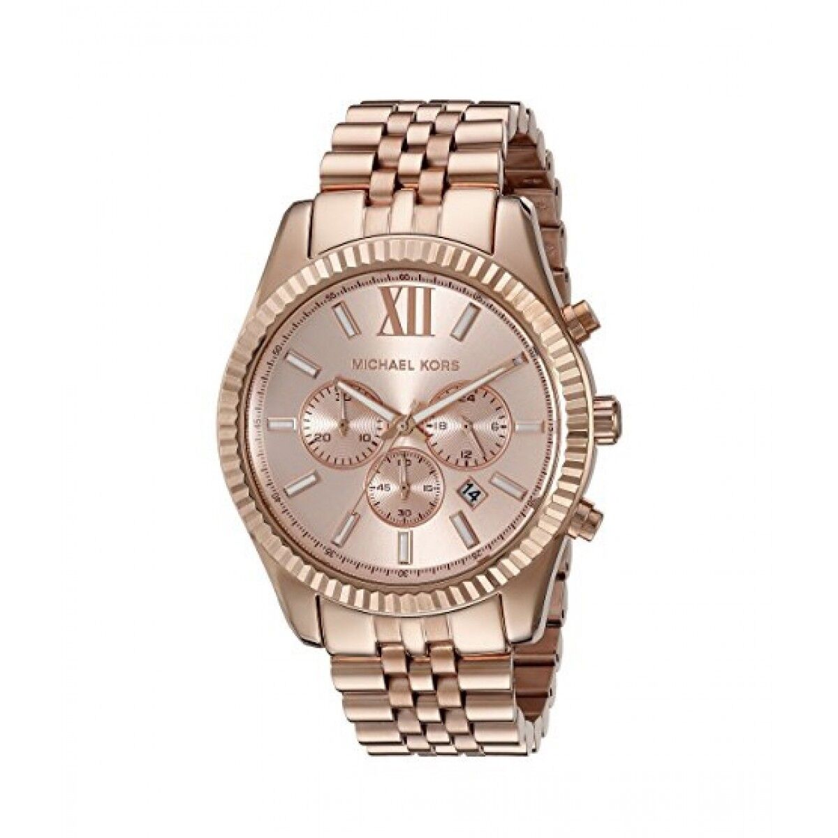 Michael Kors Lexington Rose Gold Dial Rose Gold Steel Strap Watch for Men - MK8319