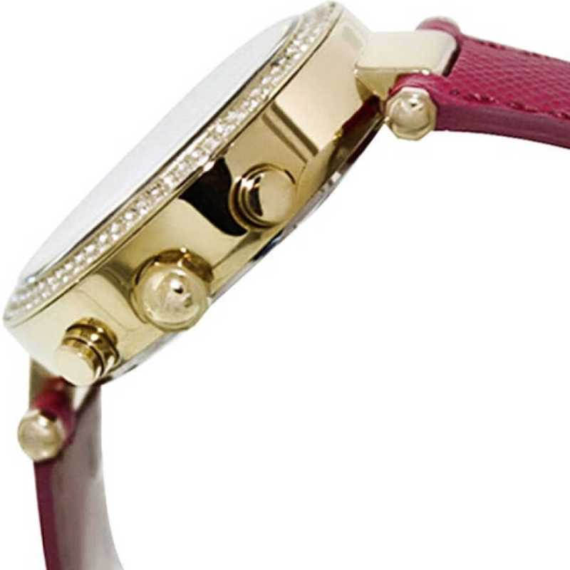 Shop Authentic Michael Kors Parker Chronograph White Dial Pink Leather Strap Watch for Women - MK2297 - Luxxuri