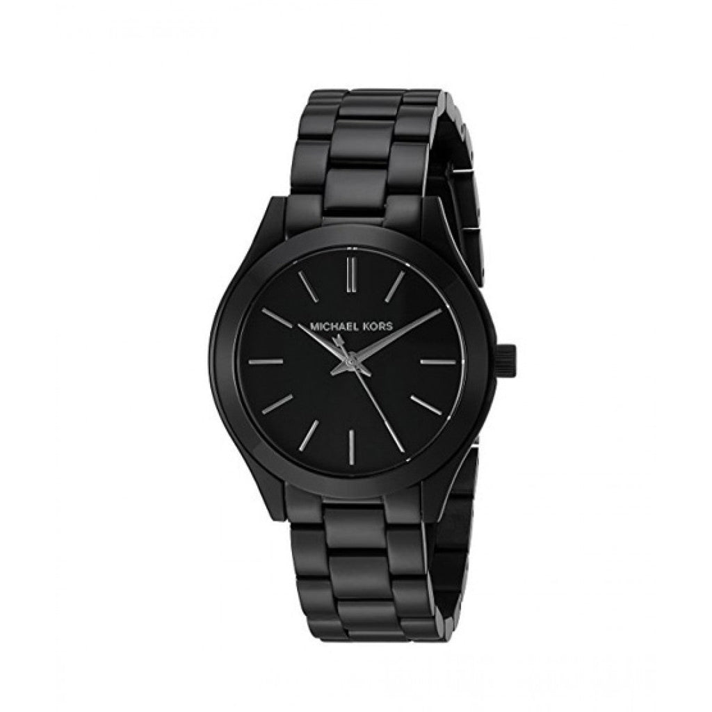  Shop Authentic Michael Kors Mini Slim Runway Black Dial Black Steel Strap Watch for Women - MK3587 - Luxxuri