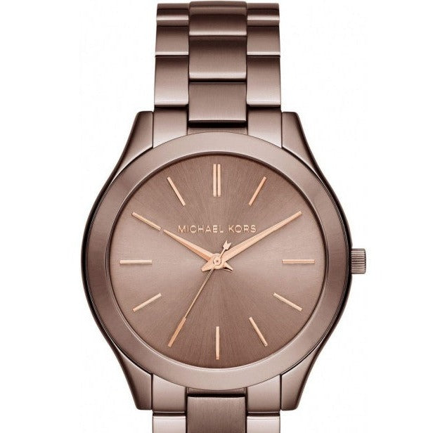  Shop Authentic Michael Kors Runway Quartz Brown Dial Brown Steel Strap Watch For Women - MK3418 - Luxxuri
