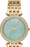  Shop Authentic Michael Kors Darci Analog Mother of Pearl Green Dial Gold Steel Strap Watch For Women - MK3498 - Luxxuri
