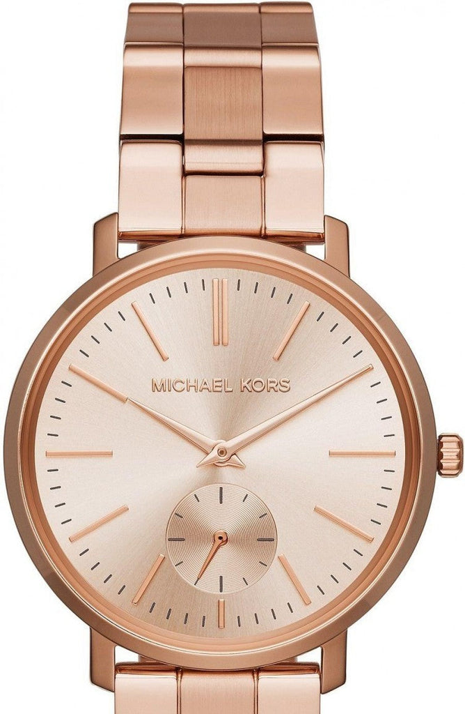  Shop Authentic Michael Kors Jaryn Quartz Rose Gold Dial Rose Gold Steel Strap Watch For Women - MK3501 - Luxxuri