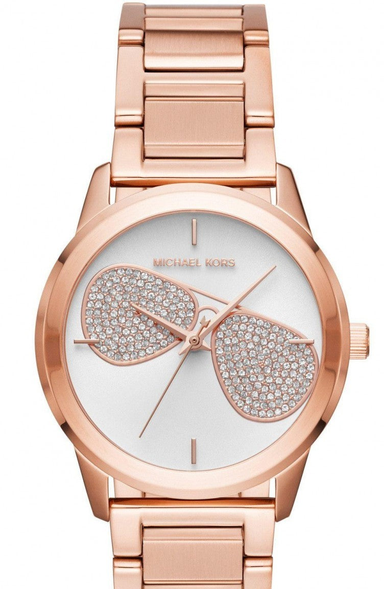 Michael Kors Hartman Analog White Dial Rose Gold Steel Strap Watch For Women - MK3673