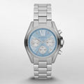 Michael Kors Bradshaw Chronograph Blue Dial Silver Steel Strap Watch For Women - MK6098