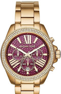 Michael Kors Wren Purple Dial Gold Steel Strap Watch for Women - MK6290