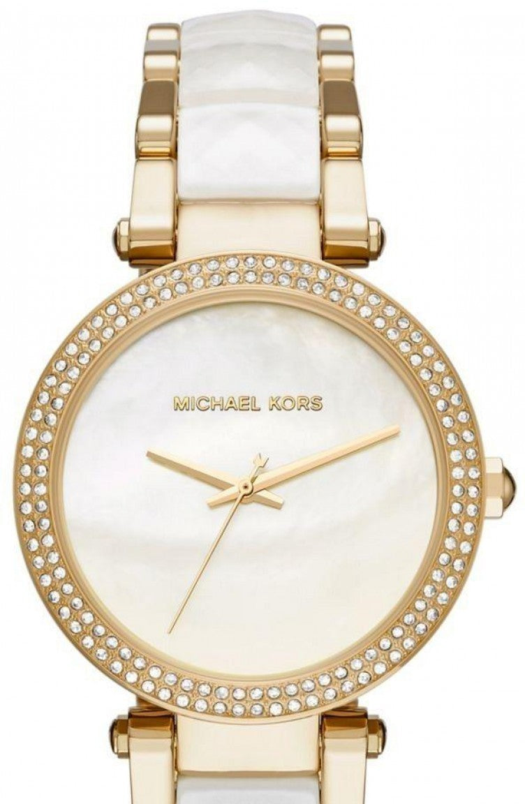 Shop Authentic Michael Kors Parker Mother of Pearl Dial Two Tone Steel Strap Watch for Women - MK6400 - Luxxuri