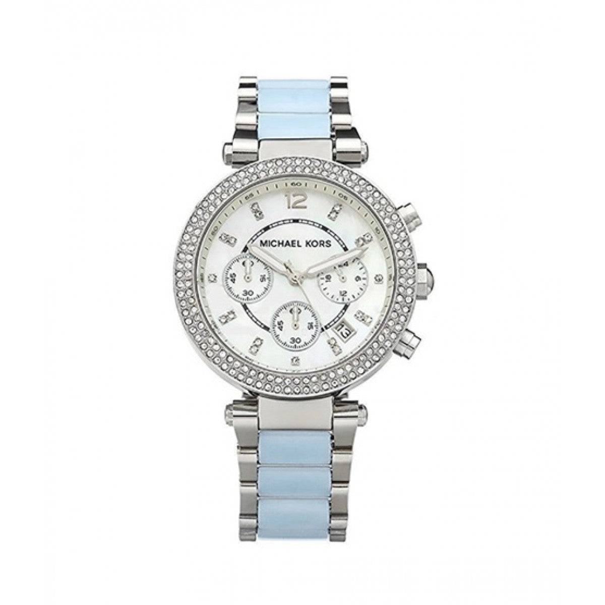 Michael Kors Parker White Dial Two Tone Steel Strap Watch for Women - MK6138