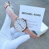  Shop Authentic Michael Kors Pyper Quartz Silver Dial Pink Leather Strap Watch for Women - MK2947 - Luxxuri
